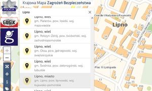 zrzut fragmentu ekranu z Krajową Mapą Zagrożeń Bezpieczeństwa