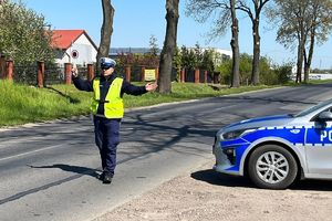 policjant zatrzymuje pojazd