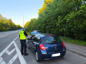 Policjant zatrzymał samochód do kontroli