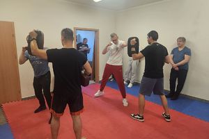 trening ciosów z tarczami
