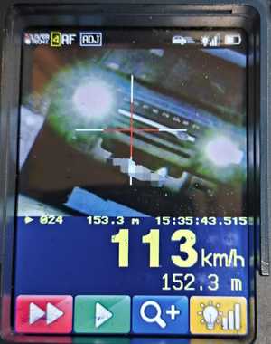 Zdjęcie z urządzenia do pomiaru prędkości