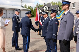 policjanci biorą udział w obchodach Święta Policji